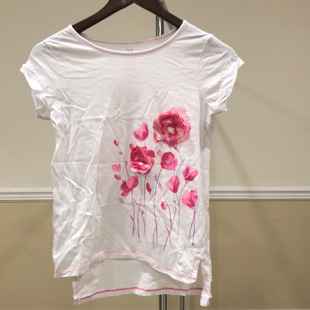 Girls Floral Appliqué T-Shirt